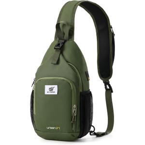 SKYSPER Sling Bag RFID Crossbody Sling Backpack Cross Body Shoulder Bag Travel Hiking Daypack for Women Men(Army Green)