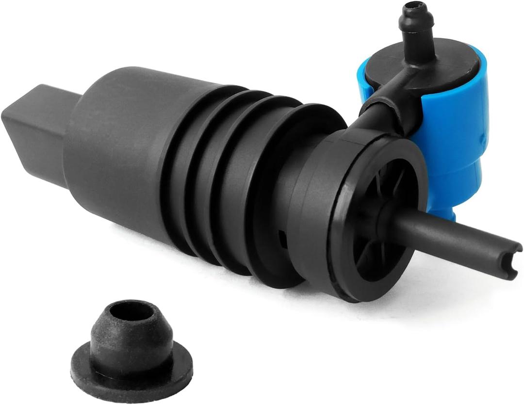 Windshield Washer Pump, Compatible with Jeep Dodge Chrysler Volkswagen Audi BMW Chevrolet Ford, Washer Fluid Pump with Grommet Replace 1J6955651