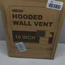 HG Power 10 Inch Wall Vent, Galvanized Steel Exhaust Cover with Damper