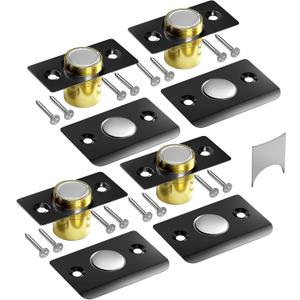 Tonitrui Silent Ball Catch, Adjustable Strong Magnet Door Catch, Using Noise Free, Replacing Door Ball Catch, with Identical Installation Dimension(4 Pack, Black)