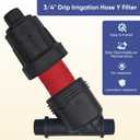 Drip Irrigation Inline Hose Filter: 3/4" x 3/4" Male Thread Connections with 120 Mesh Screen Garden Hose Y Filter for Drip Irrigation System