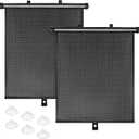 BOGI Car Window Shades for Side Windows, 2 Pack Retractable Sun Shades for Blocks Heat and UV Rays Glare Protection Breathable Roller Car Window Shade for Baby, Kids, Pets, Passengers (15.7" x 17.7)