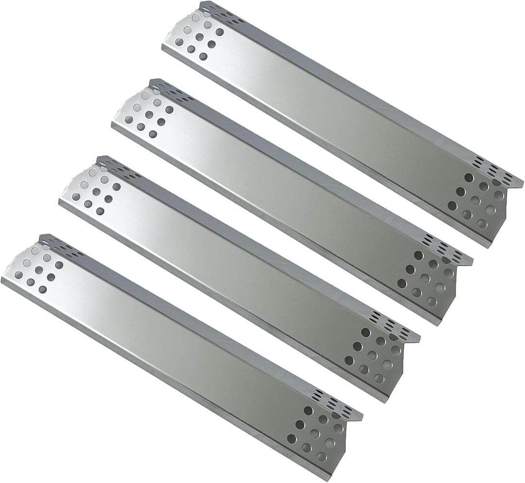 Direct Store Parts DP130 (4-Pack) Stainless Steel Heat Shield 14 9/16" x 3 3/8" Replacement for Sunbeam, Nexgrill, Grill Master, Charbroil, Kitchen Aid, Members Mark, Uberhaus Gas Grills