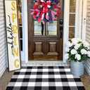 CAINANEL Buffalo Plaid Outdoor Rug Front Door Mat 27.5'' x 43'' Black and White Front Porch Rug Welcome Doormats for Farmhouse Entrance Porch Outdoors Decor