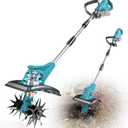 Cordless Tiller Cultivator for Makita 18V Battery: MtiolHig Tiller for Gardening 360RPM Electric Garden Tiller, Brushless Rototiller 9" Width and 6.3" Depth for Lawn/Soil Cultivation (No Battery)