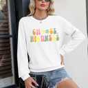 MOUSYA Kindness Heart Sweatshirt Love Heart Graphic Tees Inspirational Sweatshirt Be Kind Tops (White, S)
