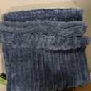 Kevin Textile Striped Corduroy 16x16 Pillow Covers 2 Pack, Dusty Blue | Soft Plush Corduroy Velvet Texture Cushion Covers with Hidden Zipper Farmhouse Decoration for Sofa Couch Chair