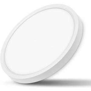 LED Flush Mount Ceiling Light, Super Slim 7 inch Ceiling Light Fixture, 6500K Daylight LED Ceiling Lamp for Bedroom, Living Room, Dining Room (White)