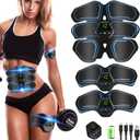 ABS Stimulator, Ab Trainer, EMS Muscle Stimulator LCD Screen Muscle Stimulator USB Rechargeable Portable Muscle Trainer Abdominal / arm / Leg Fitness Workouts Gear
