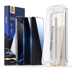 MAGIC JOHN 3rd Gen Upgraded for iPhone 16ProMax Privacy Screen Protector 6.9 Inch,25Anti-Spy Screen,Shockproof Tempered Glass,Auto Dust-Removal,Bubble Free,Easy Installation,2 Pack