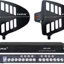AMP-16CH 16 Channels Wireless Antenna Distribution System,14 Outputs + 2 Cascade Ports,UHF Active Directional Antenna,2200 FT,Wireless Microphone Signal Amplifier