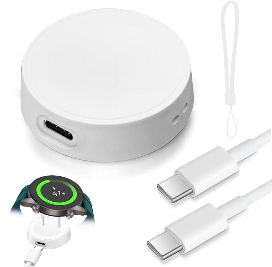 2 x New Watch Charger for Galaxy 3 4 5 Pro 6 Classic, Split and Detachable, with USB C to USB C Cable 3.3ft, Compatible with Galaxy Smart Watch 3 4 5 Pro 6 Classic Active1 2 (White)