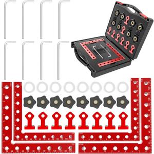 4 Pack Corner Clamps for Woodworking, 90 Degree Corner Clamp, 5.5"x 5.5" Aluminum Alloy Right Angle Clamp Woodworking Tools, Positioning Squares for Box, Cabinets, Drawer, Picture Frame