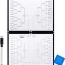 Yexiya 64 Player Tournament Bracket Dry Erase Board 48 x 32 Inch Basketball Posters 64 Team Sports Playoff Bracket with Black Marker Cleaning Cloth for School Classroom Game Party Favors