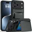 Designed for iPhone 17 Pro Wallet Case with Card Holder [RFID Protection][3-4 Cards & Cash] Military Grade Drop Shockproof Protective Case for Apple 17 Pro, Slim Fit Pocket Friendly, Black