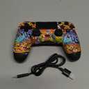 TIANHOO Wireless Controller Compatible with PS4/Pro/Slim, with Vibration Feedback, Motion Sensing, Touchpad, Light Bar, Share, Speaker, 3.5mm Headphone Jack (Graffiti)