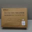 2-in-1 Drive-Thru Tray: Car Food Tray, Wood Car Trays for Eating in Parked Car, Car Desk for Laptop, Car Cup Holder Tray for Road Trip, Taxi, RVs, Truck Drivers