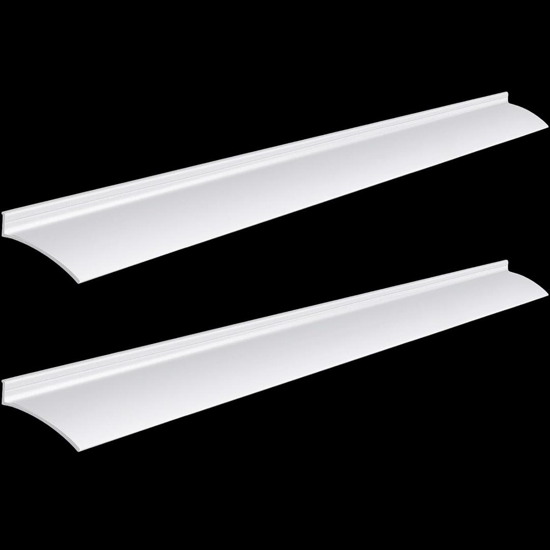 Hicarer 2 Pcs 40 Inch Anodized Aluminum Door Drip Cap Overall Height 1-1/2 Inches Overhead Edge Window Rain Deflector Home Rain Drip Guard Door Top Weatherstrip (White)