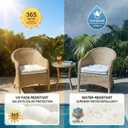 1 MIDDLE ONE Outdoor Chair Cushions Set of 2, Outdoor Cushions for Patio Furniture and Wicker Chair, Memory Foam Patio Seat Cushion Pads with Ties, 19 x 19 Inch (Cream)