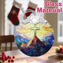 Christian Cross Stained Glass Ornament | Christmas Ornament | Christmas Tree Ornaments - Christian Home Decor  Religious Gifts, Xmas Gifts & Holiday Present, Easter Faith Cross Decor