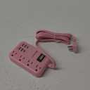 6 USB(2 USB C) Pink Extension Cord- 5Ft Pink Travel Power Strip with 24W USB Charging Station and 4 Outlets, Pink Desk Accessories with Surge Protector for Cute Kawaii Pink Gifts College Dorm Desk