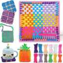 QPOU Weaving Loom Kit for Girls - Creative Toy Gift for Kids Ages 6-8 8-12, DIY Craft Kit to Make Potholders and Bracelets, Arts and Crafts Knitting Set for Beginners