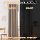 YSTELLAA Blackout Curtains for Bedroom 84 inch Long,2 Panels,Light Coffee