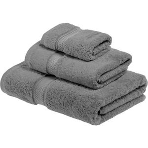 Superior Egyptian Cotton Pile Face Towel/Washcloth Set of 6, Ultra Soft Luxury Towels, Thick Plush Essentials, Absorbent Heavyweight, Guest Bath, Hotel, Spa, Home Bathroom, Shower Basics, Charcoal