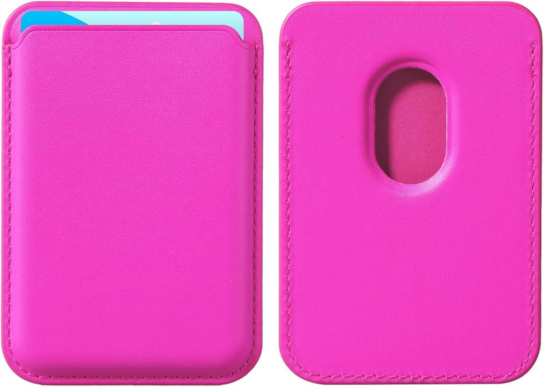 BENTOBEN Magnetic Phone Wallet Card Holder Case Compatible with MagSafe,PU Leather Wallet for iPhone 16 15 14 13 12 Pro/Pro Max/Plus/Mini Mag Safe Case, Hot Pink