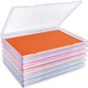 FAAYUCK 6 Pack Photo Storage Box, Fits 8" x 10" Photo, Large Plastic Scrapbook Paper Storage with Snap-Tight Latch, for Protecting Scrapbooks, Photos, Crafts, Office Supplies, Files