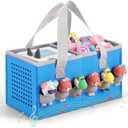 Carrying case for Toniebox Audio Player and Figurines Starter Set,Felt Organizer Bag,Travel for toniebox 2 Earphone and charger accessories portable bag (Blue)