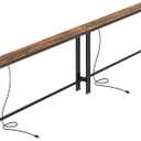 SUPERJARE 106.3 Inch Sofa Table with Power Outlets and USB-C Ports, 5.9 Inch Narrow Console Tables, Entryway Hallway Couch Tables with Storage, Behind Sofa, Small Spaces, Living Room, Rusitc Brown