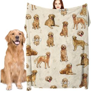 Golden Retriever Blanket - Soft Flannel Fleece Dog Throw for Pet Lovers, Women, Boys, Girls - 40" x 30" (Lap-40x30In Toddler/Pet/Nursery/Baby)
