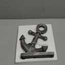 Anchor Sculpture Coastal Decor Nautical Boat Statue Art Ship Theme Retro Style Home Office Desktop Shelf Decoration Crafts Resin Ornament (Silver)