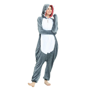 Adult Shark Onesies Pajamas - Unisex One Piece Cosplay Shark Animal Costume, L