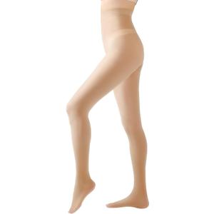 Women's Run Resistant Light Control Top Tights, 40D Semi-Sheer Pantyhose for Everyday Comfort (Medium, Natural)