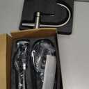 KENES Brushed Nickel Bathroom Faucet Single Handle Modern Prep Wet Bar Sink Faucet Bathroom Sink Faucets with Drain Assembly & Deck Plate, Farmhouse RV Camper Outdoor Utility Faucet, KE-9005B (Short)