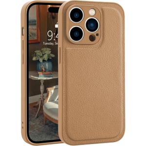 Compatible with iPhone 14 Plus Leather Phone Case for Women, Fashion Solid Luxury Case, Classic Design Shockproof Slim Case Cover, Anti-Scratch Protective Case for iPhone 14 Plus 6.7" - Brown