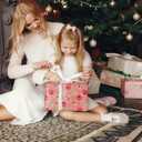 3 x RiukRaiu Christmas Cat Wrapping Paper for Kids - Pink Xmas Gift Wrap Red Green Plaid Paw Prints Gingerbread Santa Hats for Holiday Presents & Party Gifts - 4 Jumbo Sheets, 40 X 28 Inches Each