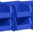 Akro-Mils 30210 AkroBins Plastic Storage Bins, Space-Saving Stackable Bins for Garage, Pantry, Craft Organization, 5" x 4" x 3", Blue, 6-Pack