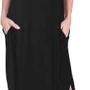 Smallshow Women's Maternity Nursing Dresses Split Long Dress for Breastfeeding (X-Large, Black)