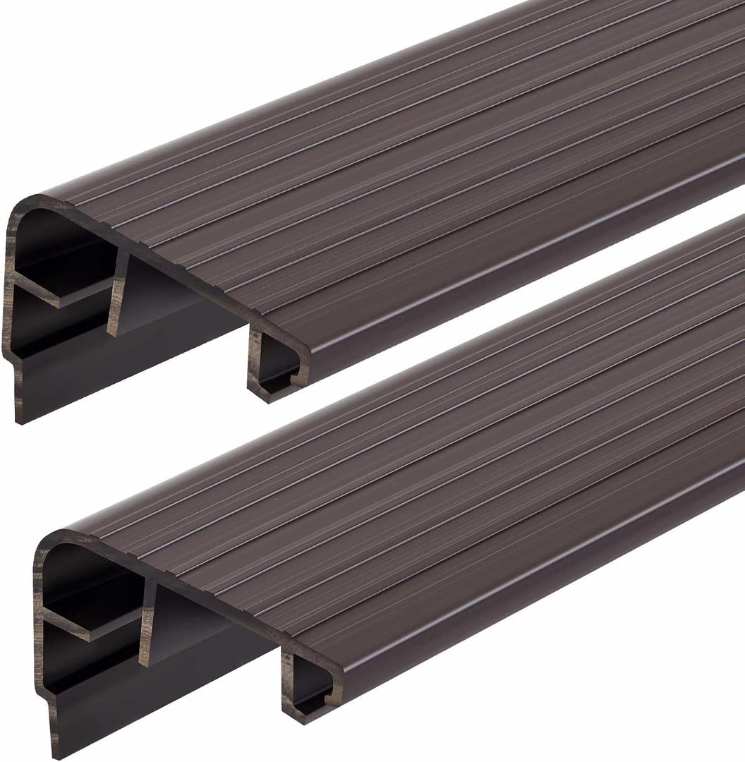 Pangda 2 Pcs 36 L Fixed Vinyl Sill Cap 1-5/32 Inches High Exterior Door Threshold Seal Replacement for Residential Door Trim-to-fit Fixed Vinyl Sill for Residential Entry Waterproof(Dark Brown)