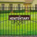 The Henitentiary Sign Chicken Coop Rustic Metal Street Sign or Door Name Plate Plaque Home Patio Garden Bar Farm House Garage Wall Decor Brown Tin Signs 16 X 4 Inch