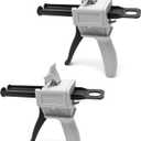 QWORK 50ml Dispensing Gun Kit, Impression Mixing Dispensing Gun, 1: 1/1: 2 AB Ratio, Static Mixer Mixing Nozzle, 2 Pack