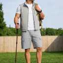 Men's Cargo Shorts Drawstring Classic Chino Stretch Shorts with 6 Pockets