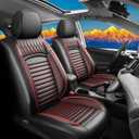 Car seat Covers Compatible with Toyota RAV4 2013-2018 LE,XLE,SE,Premium, Limited,Adventure,Automotive Cushion Protector Replacement, Waterproof Faux Leather Full Set (Full Set, Black&Red)