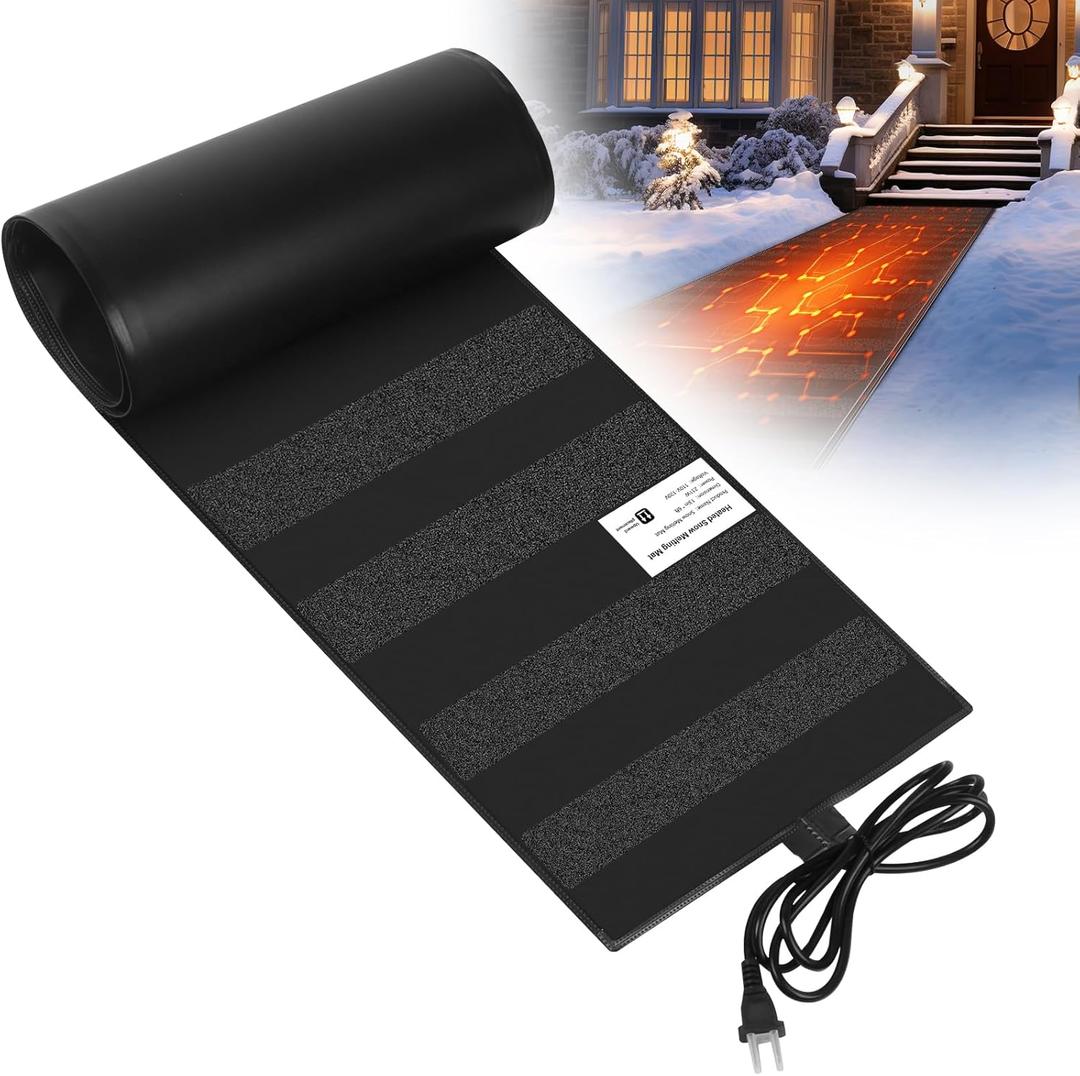 Heated Snow Melting Mats,13in x 6FT Heated Outdoor Mats for Winter Snow Removal,Snow and Ice Melting Mats for Proof and Sidewalks