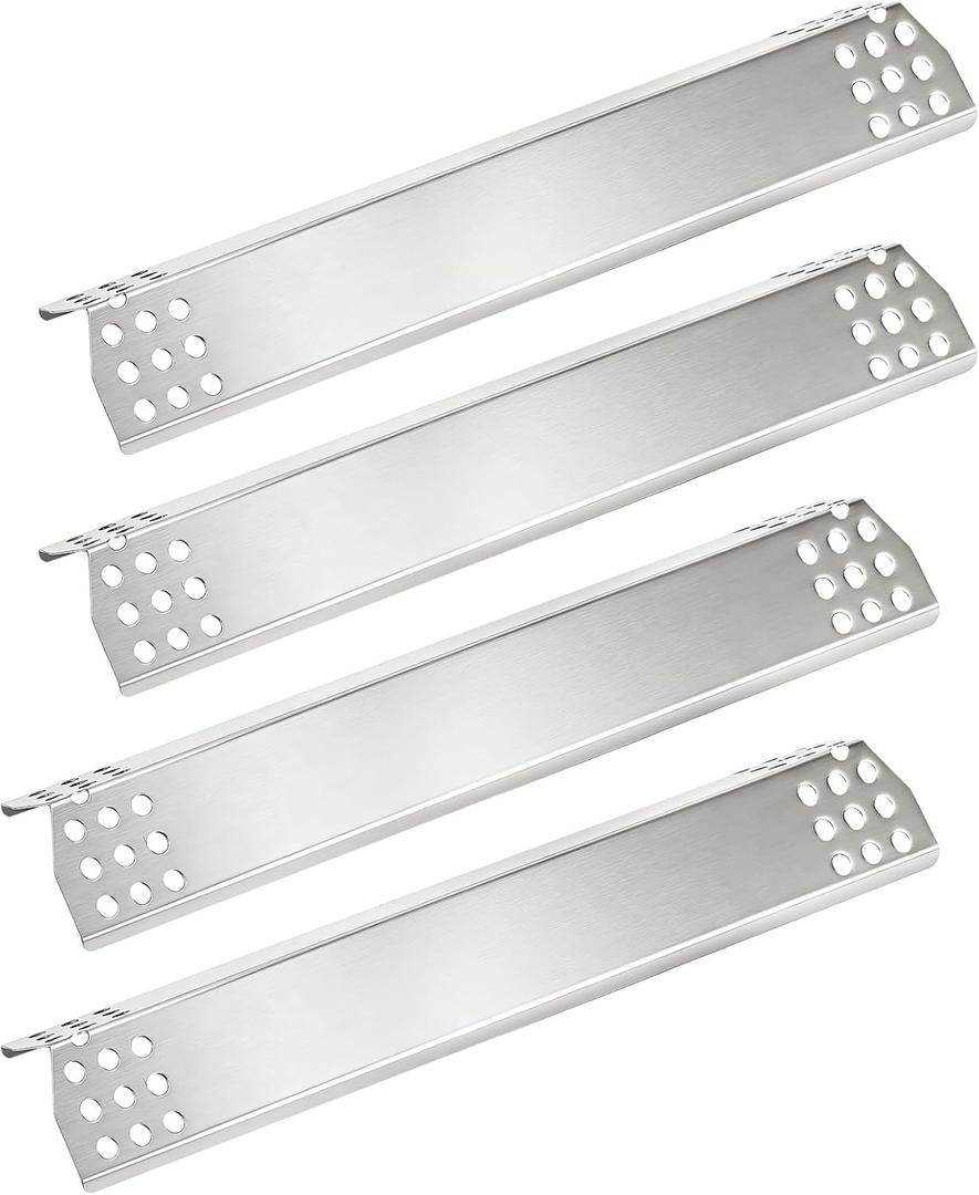 Hisencn Grill Heat Plates for Kitchen Aid 720-0733A, 720-0745, 720-0745B 740-0781, Stainless Steel Heat Shield Burner Cover Grill Replacement Parts for Monument 35633 17842 4 Burner Gas Grill