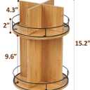 Thick&Thin Lazy Susan Organizer - 2 Tier Rotating Spice Rack for Cabinet, Wooden Rotating Organizer Pantry Kitchen Countertop Dining Table Cupboard Storage