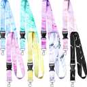 Outus 8 Pieces Key Lanyard ID Lanyards Neck Strap Key Chain Holder Wristlet Chain for Women Men (Marble Style)